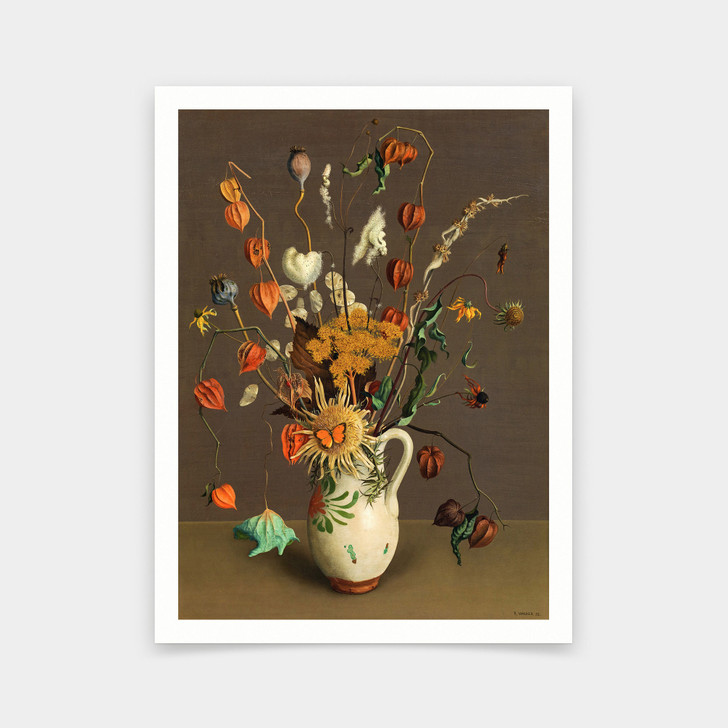 Rudolf Wacker,Autumn Bouquet,Flowers in a vase, still life in a vase,art prints,Vintage art,canvas wall art,famous art prints,V6702
