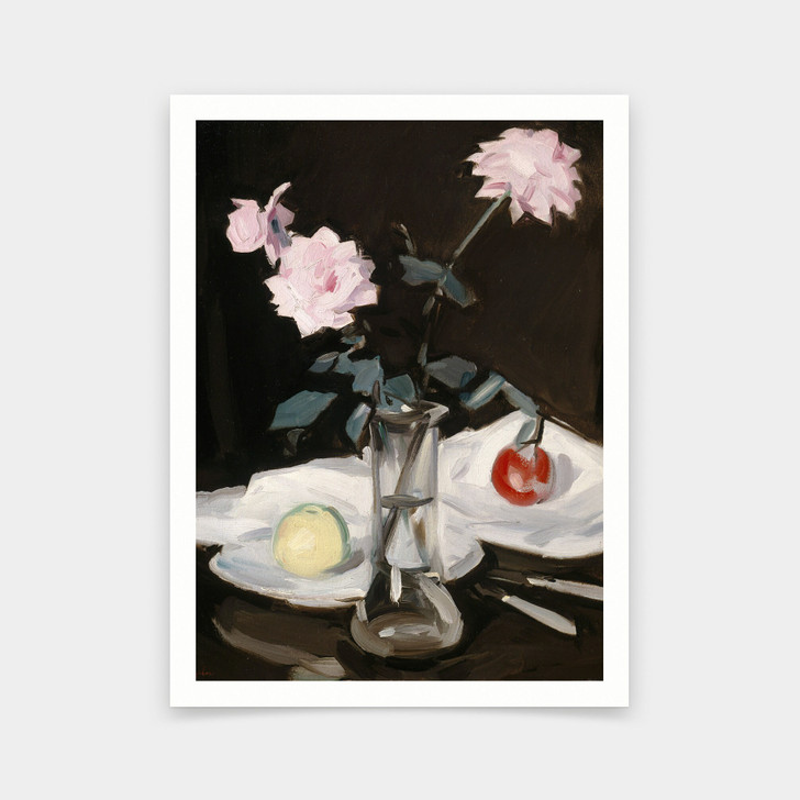 Samuel John Peploe,Still Life, Pink Roses,art prints,Vintage art,canvas wall art,famous art prints,V6717