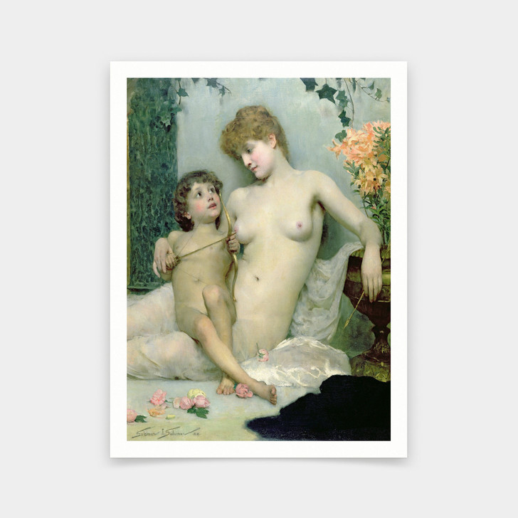 Solomon Joseph Solomon ,Venus and Cupid,art prints,Vintage art,canvas wall art,famous art prints,V6761
