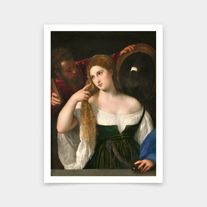 Titian,Portrait of a Woman at her Toilet,art prints,Vintage art,canvas wall art,famous art prints,V6805