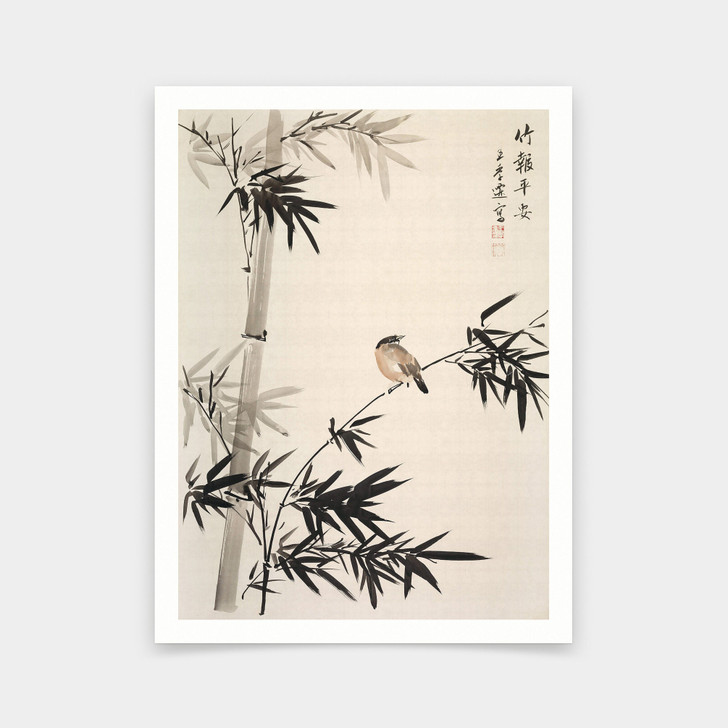 wang jiqian,Lucky Bamboo,Chinese Flower Painting,art prints,Vintage art,canvas wall art,famous art prints,V6854