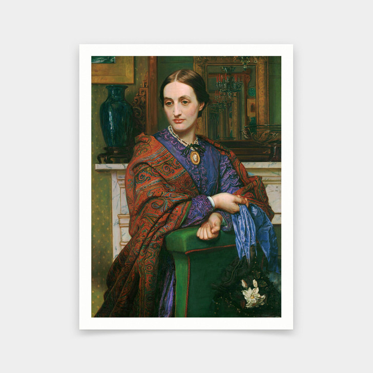 William Holman Hunt,Portrait of Fanny Holman Hunt, 1866,art prints,Vintage art,canvas wall art,famous art prints,V6882
