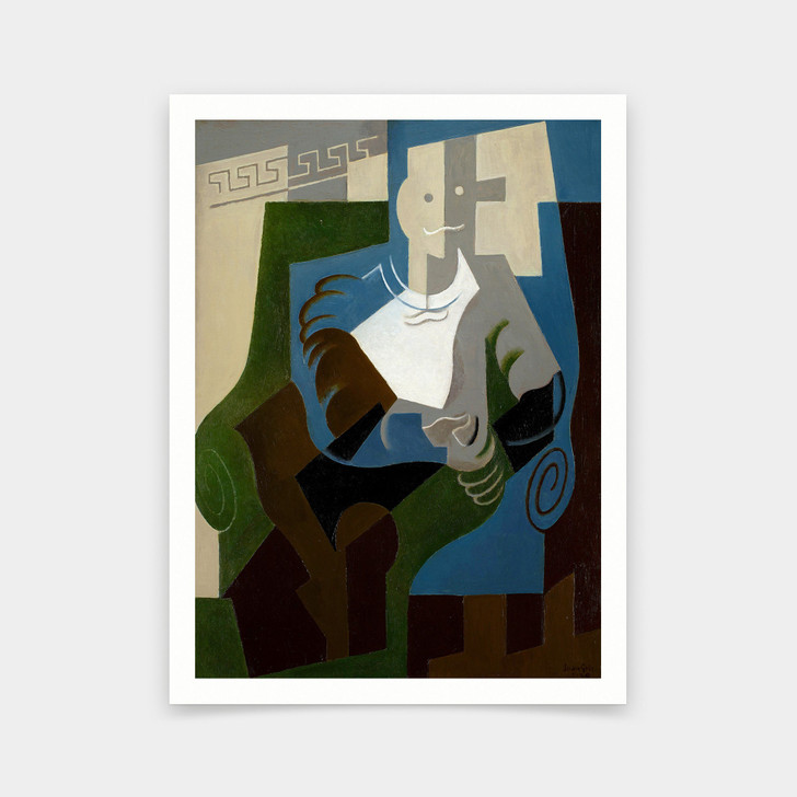 Juan Gris,Seated Harlequin, c. 1920,art prints,Vintage art,canvas wall art,famous art prints,q540