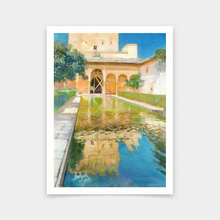 José María López Mezquita,Court of Myrtles,art prints,Vintage art,canvas wall art,famous art prints,q538