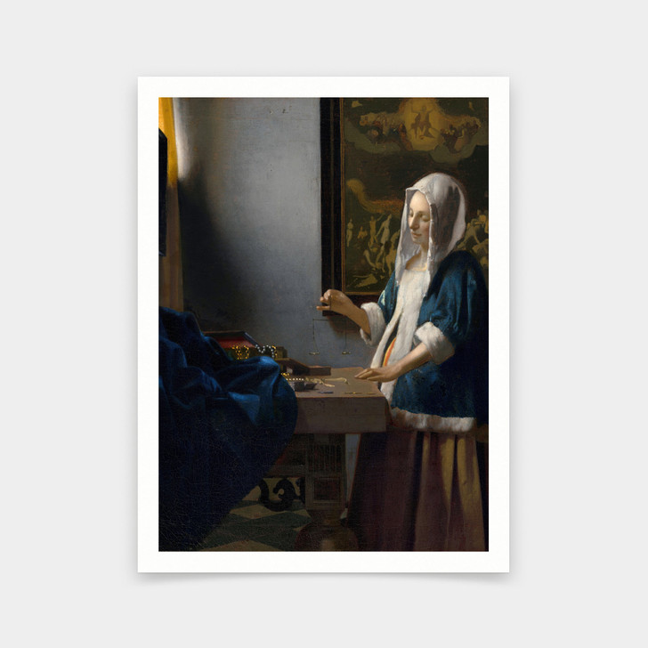 Johannes Vermeer,Woman Holding a Balance,art prints,Vintage art,canvas wall art,famous art prints,q534