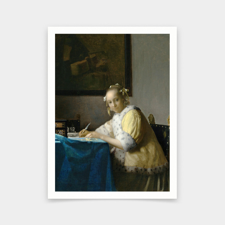 Johanes Vermeer,A Lady Writing,art prints,Vintage art,canvas wall art,famous art prints,q521