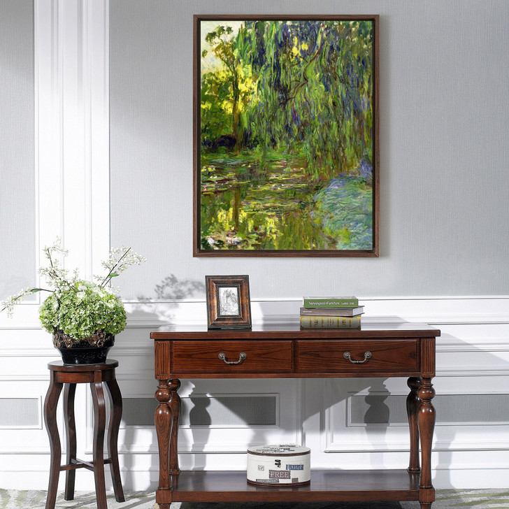 Claude Monet,Weeping Willows The Waterlily Pond at Giverny,large wall art,framed wall art,canvas wall art,large canvas,M5520