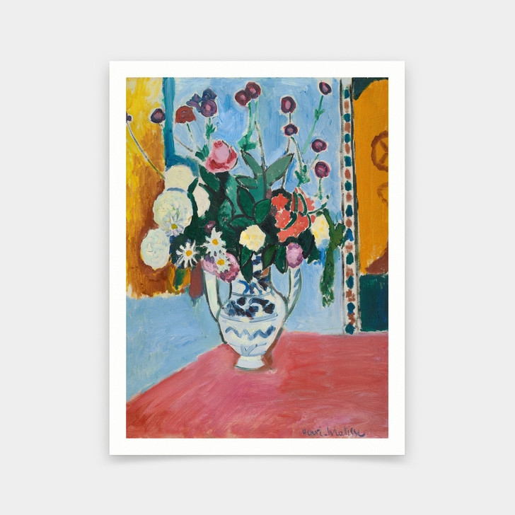 Henri Matisse,Bouquet (Vase with two handles) 1907,art prints,Vintage art,canvas wall art,famous art prints,q480