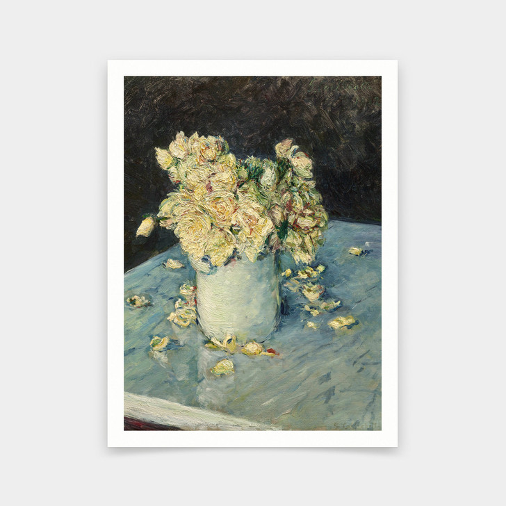 Gustave Caillebotte,Yellow Roses in a Vase,art prints,Vintage art,canvas wall art,famous art prints,q478