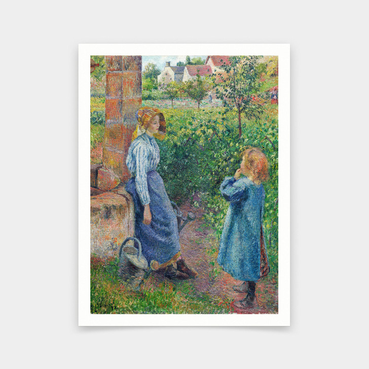 Camille Pissarro,Woman and Child at the Well, 1882,art prints,Vintage art,canvas wall art,famous art prints,q398