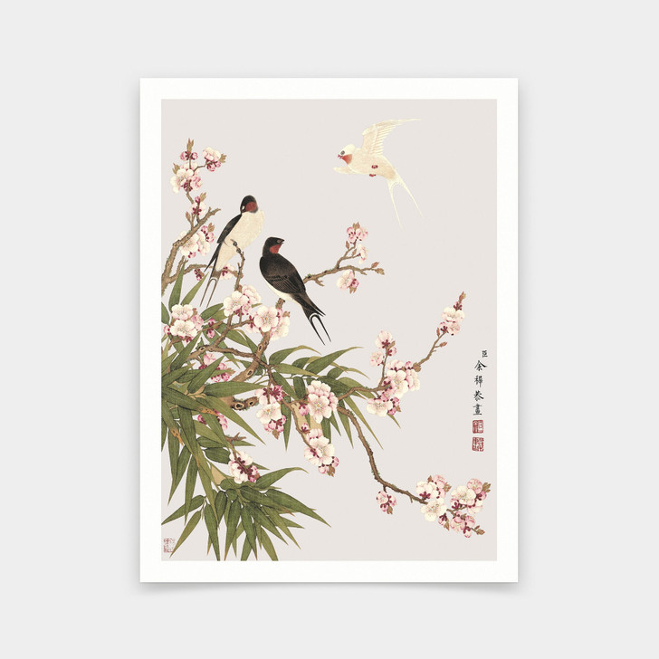 Yu Zhi,Swallow on plum blossom,Chinese painting,art prints,Vintage art,canvas wall art,famous art prints,V6927