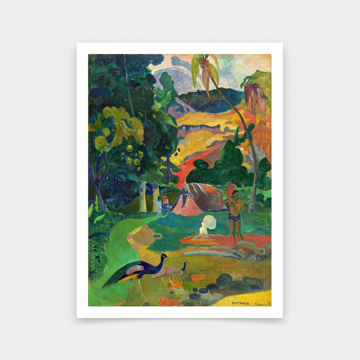 Paul Gauguin,Death. Landscape with Peacocks,art prints,Vintage art,canvas wall art,famous art prints,2V267