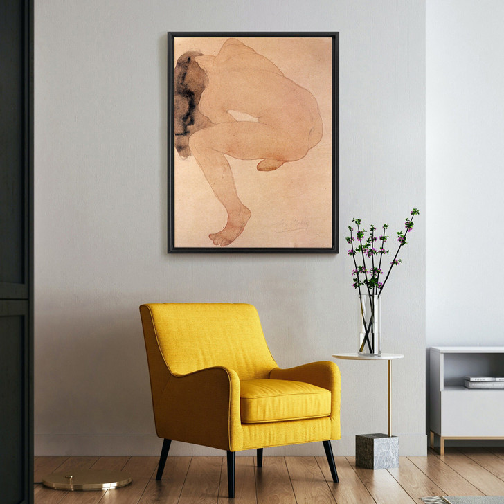 Auguste Rodin,Seated Nude Bending Over,large wall art,framed wall art,canvas wall art,large canvas,M5380