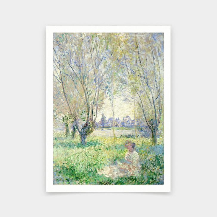 Claude Monet,Woman Seated under the Willows,art prints,Vintage art,canvas wall art,famous art prints,2V171