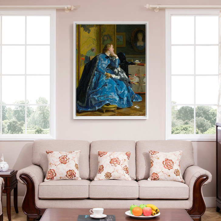 Alfred Stevens,a Duchess ,the Blue Dress,large wall art,framed wall art,canvas wall art,large canvas,M5270