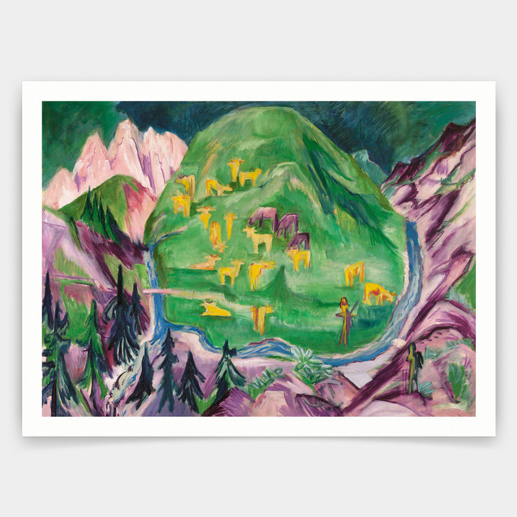 Ernst Ludwig Kirchner,cattle pasture,art prints,Vintage art,canvas wall art,famous art prints,V3652