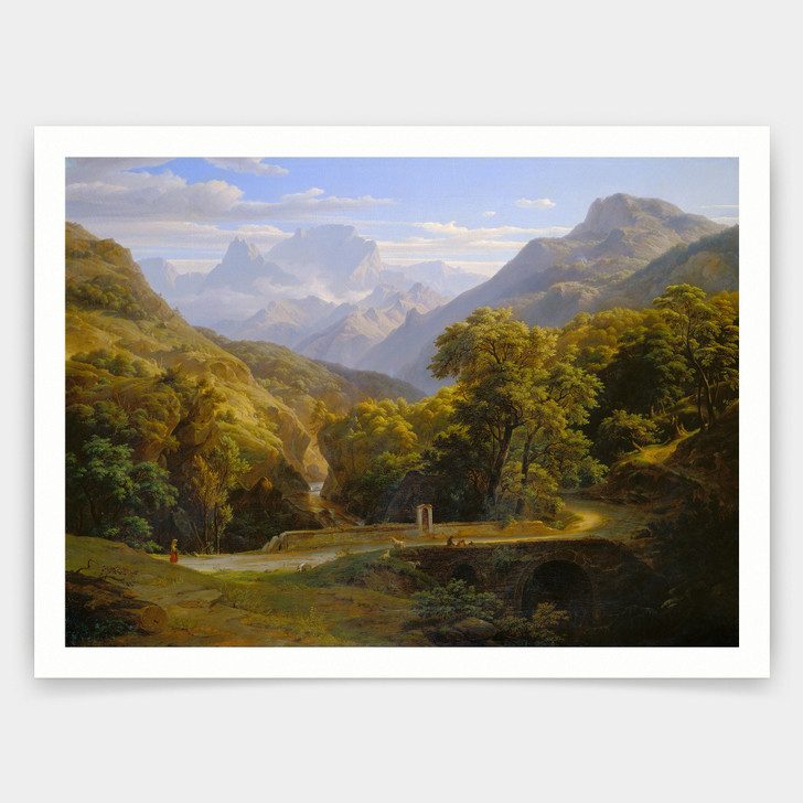 Ernst Fries , mountain landscape,art prints,Vintage art,canvas wall art,famous art prints,V3650