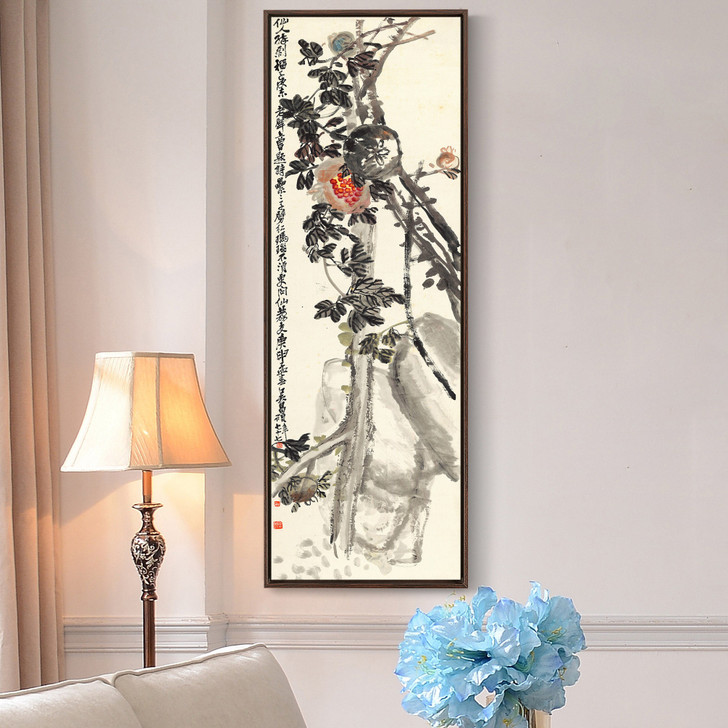 Wu Changshuo,pomegranate tree,Chinese Art Prints,Vertical Narrow Art,large wall art,framed wall art,canvas wall art,M825