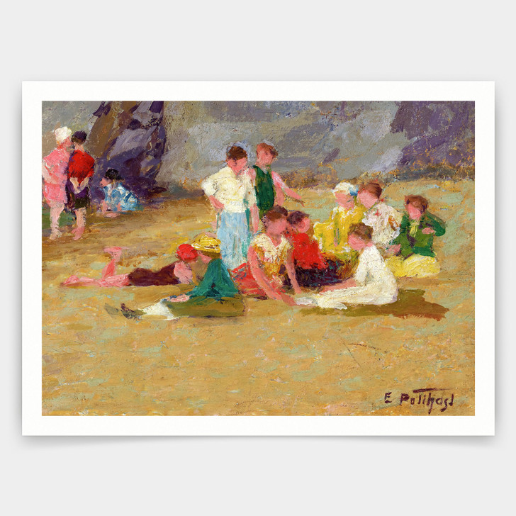 Edward Henry Potthast,Bathing Hour,art prints,Vintage art,canvas wall art,famous art prints,V3580