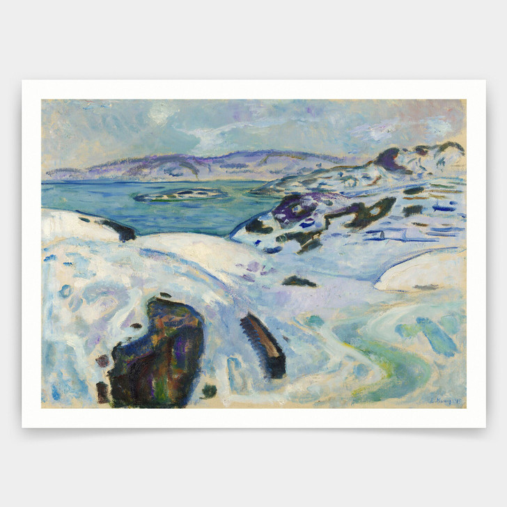 Edvard Munch,Winter on the Fiord,art prints,Vintage art,canvas wall art,famous art prints,V3575