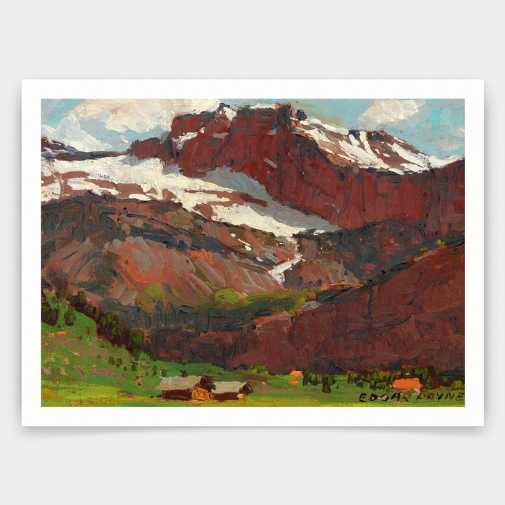 Edgar Payne,Swiss Mountain Scene,art prints,Vintage art,canvas wall art,famous art prints,V3550