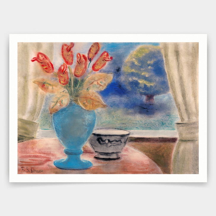 Ferdinand Schirren,Still Life,art prints,Vintage art,canvas wall art,famous art prints,V3722