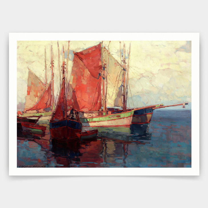 Edgar Payne,Fishing Boats,art prints,Vintage art,canvas wall art,famous art prints,V3536