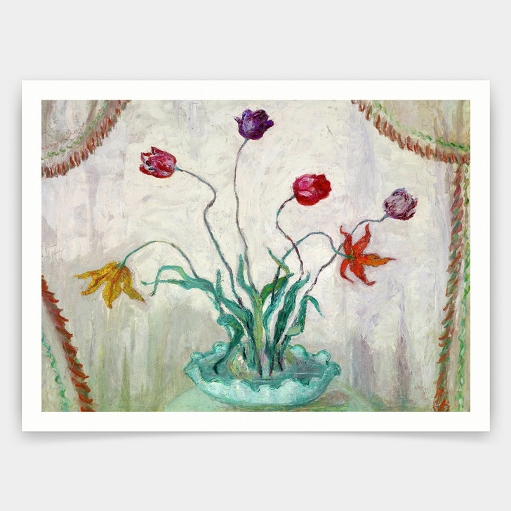Florine Stettheimer,Tulips,Tulips in vases, flowers and still life,art prints,Vintage art,canvas wall art,famous art prints,V3730