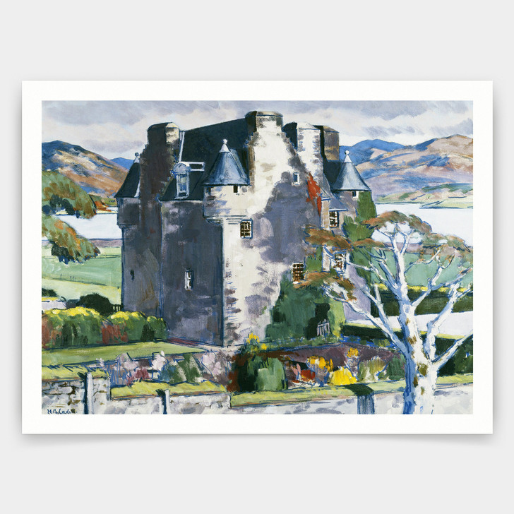 Francis Campbell Boileau Cadell,Barcaldine Castle,art prints,Vintage art,canvas wall art,famous art prints,V3741