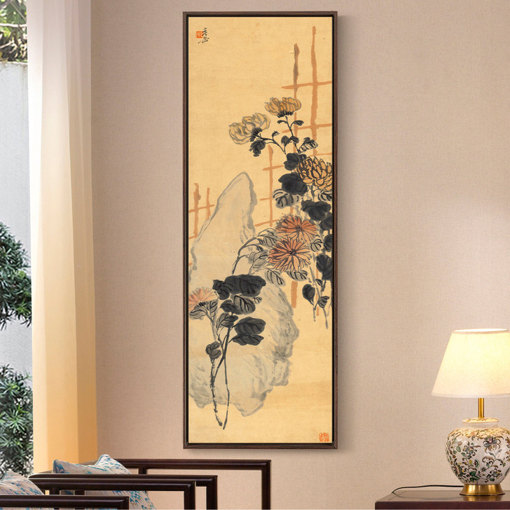 Wu Changshuo,Chrysanthemum,Chinese Flower Painting,Vertical Narrow Art,large wall art,framed wall art,canvas wall art,M811