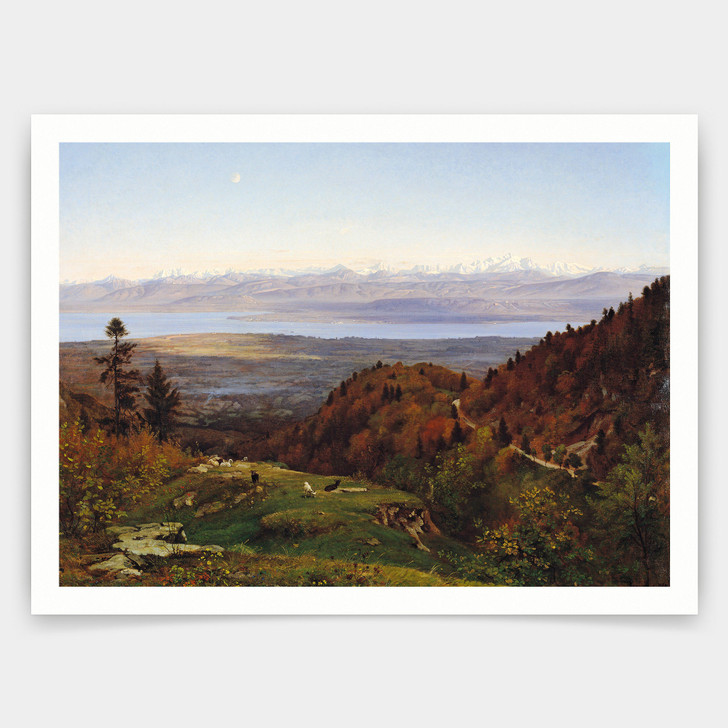 Francois Louis Francais,Mont-blanc Seen From Saint-cergues, 1869,art prints,Vintage art,canvas wall art,famous art prints,V3752