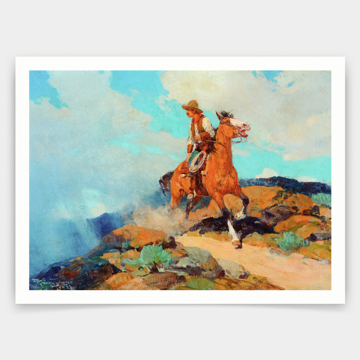 Frank Tenney Johnson,Cowboy,art prints,Vintage art,canvas wall art,famous art prints,V3767