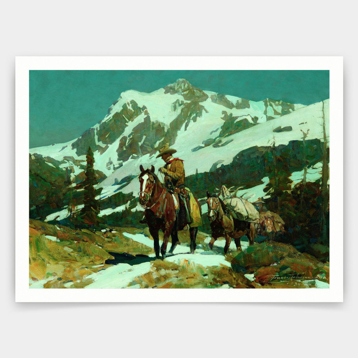 Frank Tenney Johnson,Return from the Hunt,art prints,Vintage art,canvas wall art,famous art prints,V3772