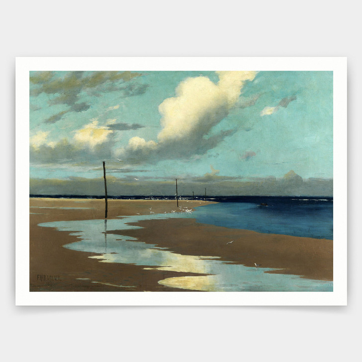 Frederick Milner,Beach at Low Tide,art prints,Vintage art,canvas wall art,famous art prints,V3820