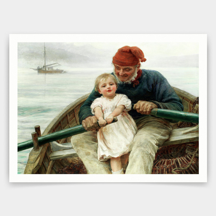 Frederick Morgan,Rowing with Grandpa,art prints,Vintage art,canvas wall art,famous art prints,V3823