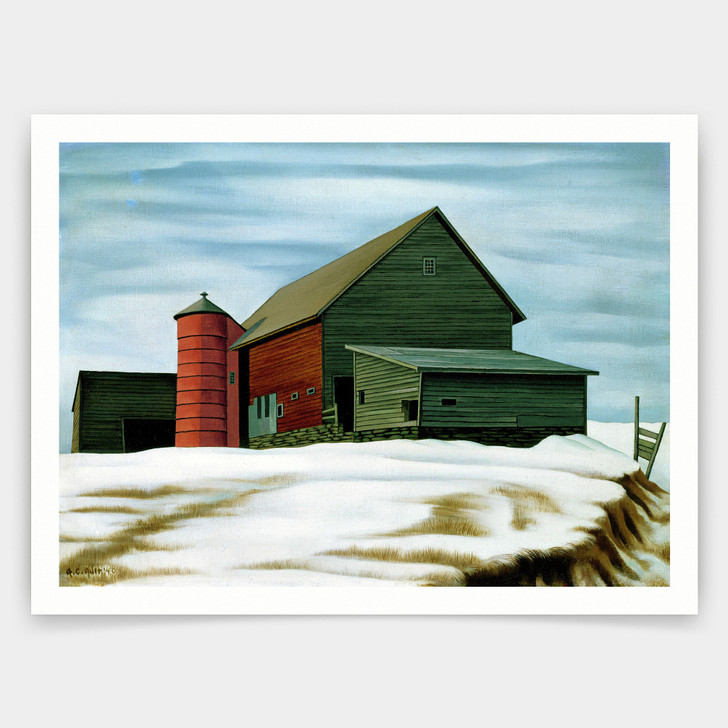 George Ault,The Ricks Barn, Woodstock, 1940,art prints,Vintage art,canvas wall art,famous art prints,V3844