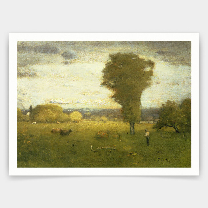 George Snr,Inness,Sunlit Pasture,art prints,Vintage art,canvas wall art,famous art prints,V3887