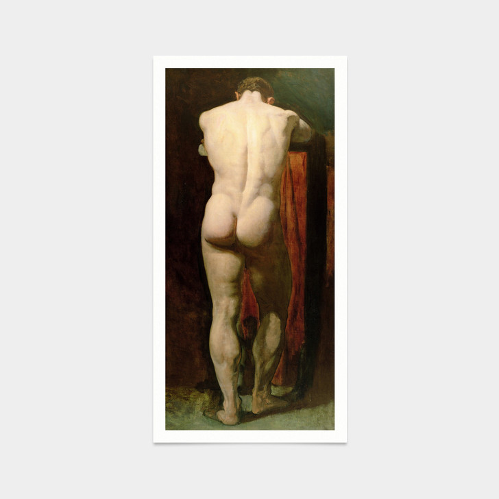 William Etty,Standing Male Nude,art prints,Vintage art,canvas wall art,famous art prints,vertical narrow prints,V7570