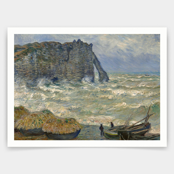 Claude Monet,Stormy Sea in Etretat,art prints,Vintage art,canvas wall art,famous art prints,V3446