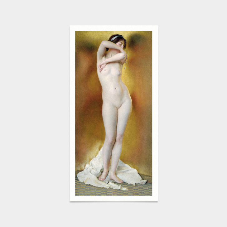 William McGregor Paxton,Glow of Gold Gleam of Pearl,art prints,Vintage art,canvas wall art,famous art prints,vertical narrow prints,V7571