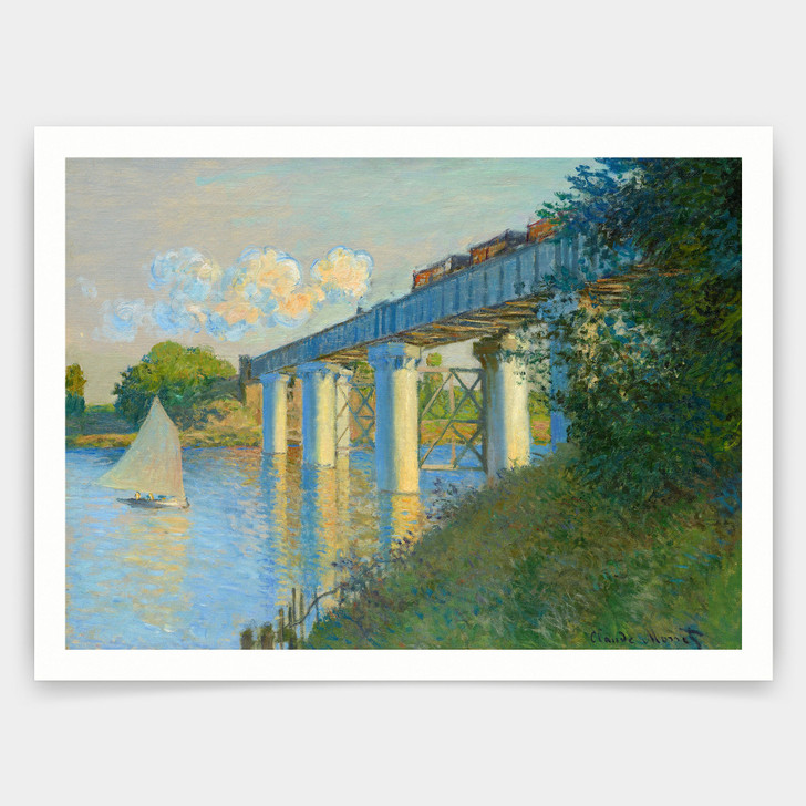 Claude Monet,Railroad Bridge, Argenteui,art prints,Vintage art,canvas wall art,famous art prints,lV3429