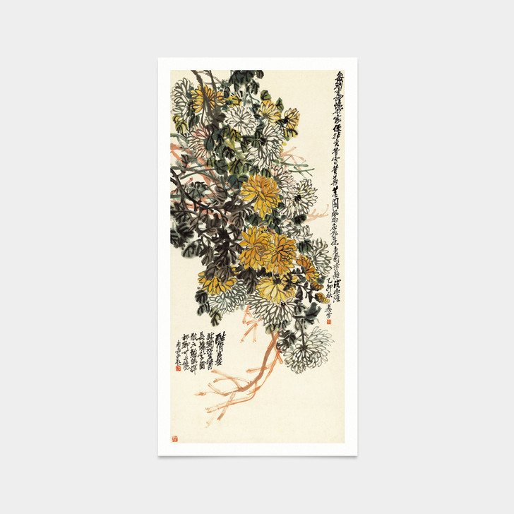 Wu Changshuo,Chrysanthemum i,Chinese Flower print,japanese print,art prints,Vintage art,canvas wall art,famous art prints,V7576
