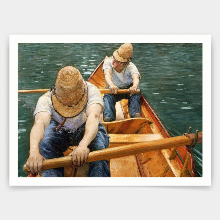 Gustave Caillebotte,Boaters Rowing on the Yerres,art prints,Vintage art,canvas wall art,famous art prints,V3972