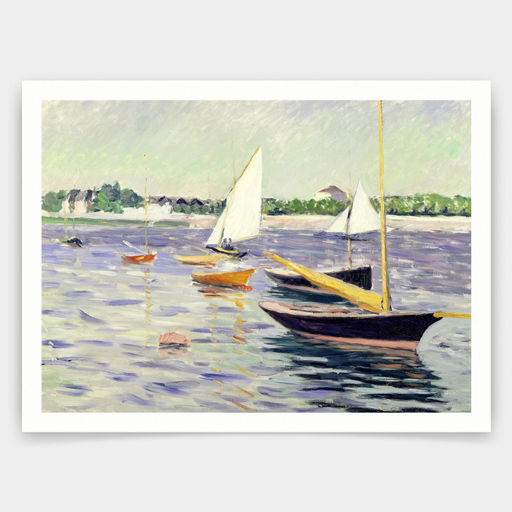 Gustave Caillebotte,Sailing Boats at Argenteuil,art prints,Vintage art,canvas wall art,famous art prints,V3983