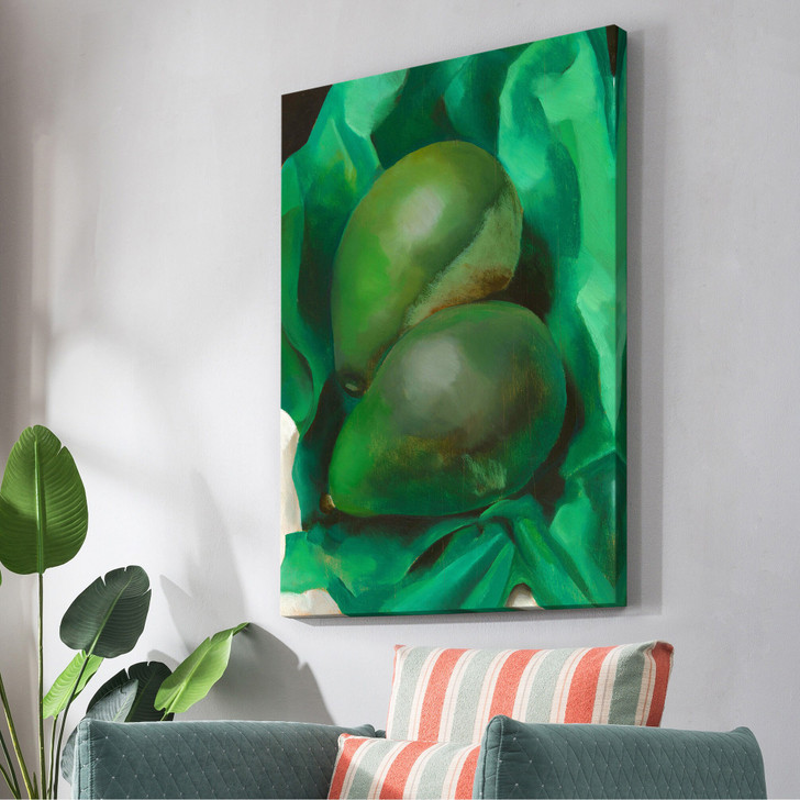 Georgia O'Keeffe,Alligator Pears,Green fruit still life,canvas print,canvas art,canvas wall art,large wall art,framed wall art,p2223