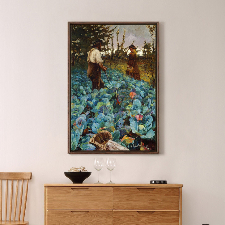 Arthur Melville,A Cabbage Garden,Vegetable garden scenery,canvas  print,canvas art,canvas wall art,large wall art,framed wall art,p2174