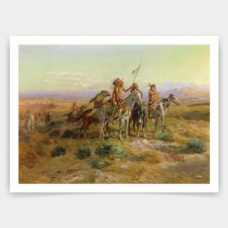 Charles Marion Russell,The Scouts,art prints,Vintage art,canvas wall art,famous art prints,V3345