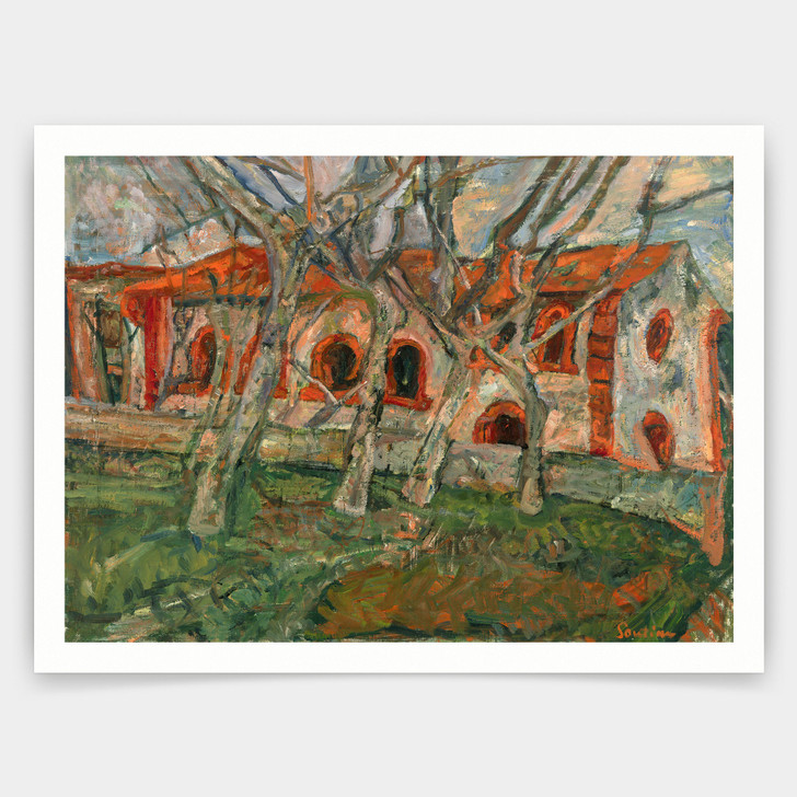 Chaim Soutine,Red Church,art prints,Vintage art,canvas wall art,famous art prints,V3322