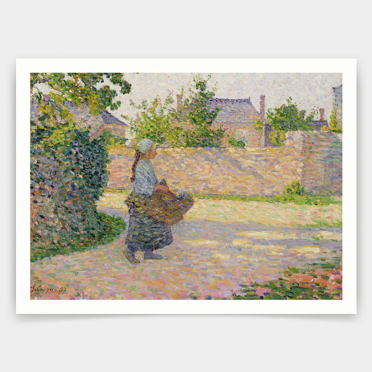 Henri Lebasque,Peasant Girl Returning To The Village, 1893,art prints,Vintage art,canvas wall art,famous art prints,V4097