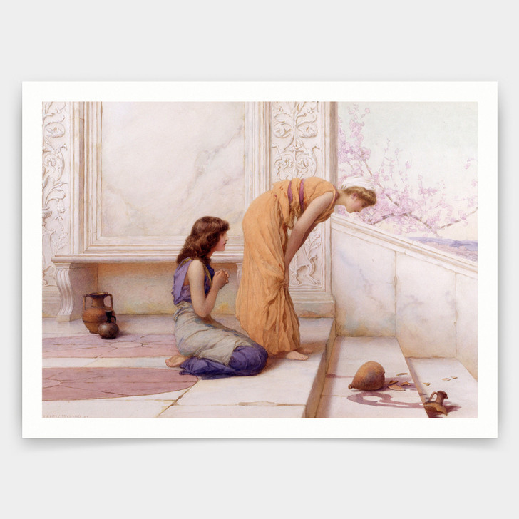 Henry Ryland,The Broken Pot,art prints,Vintage art,canvas wall art,famous art prints,V4148